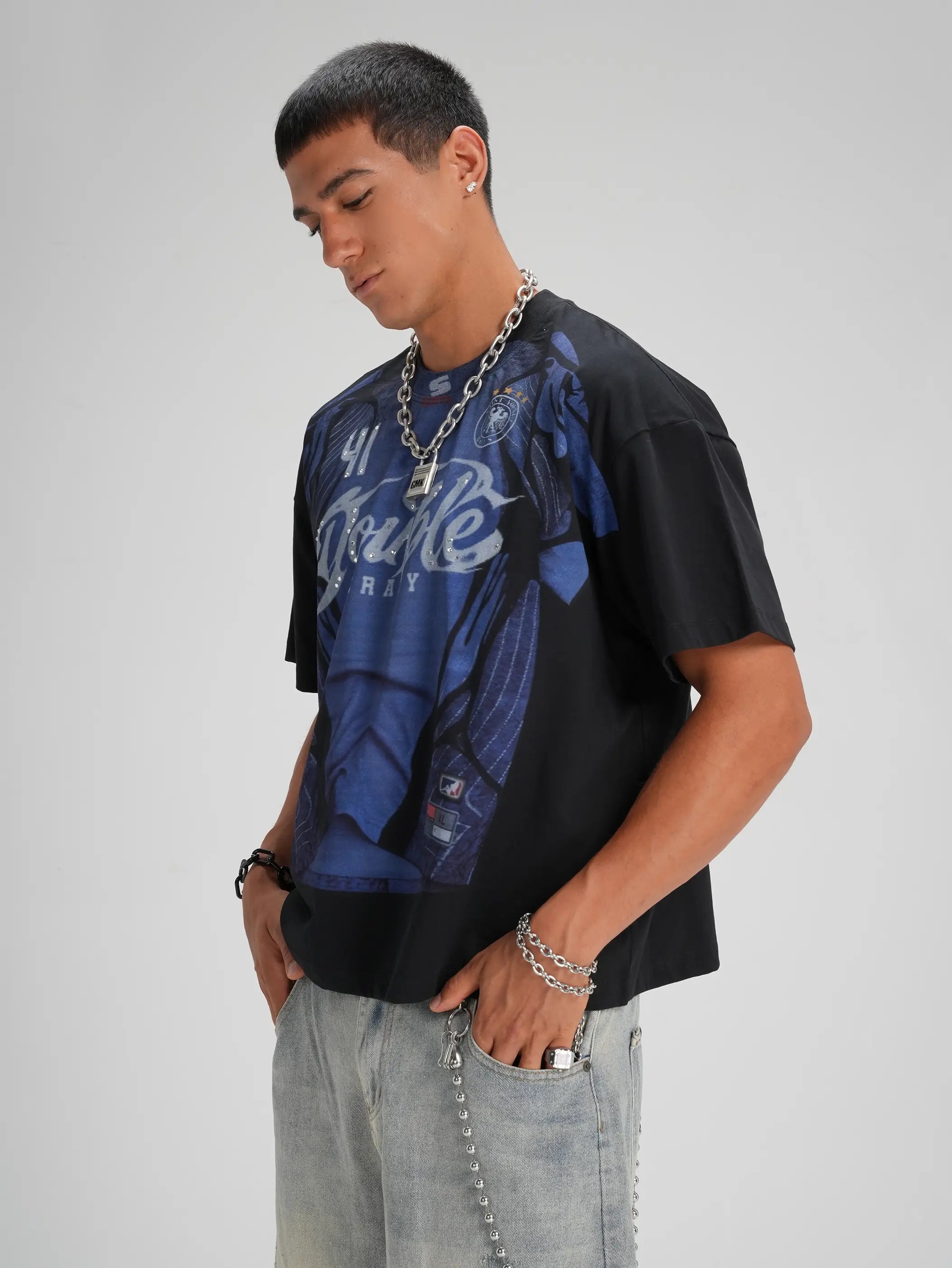 T-shirt en jersey Bling Graphic Boxy-582