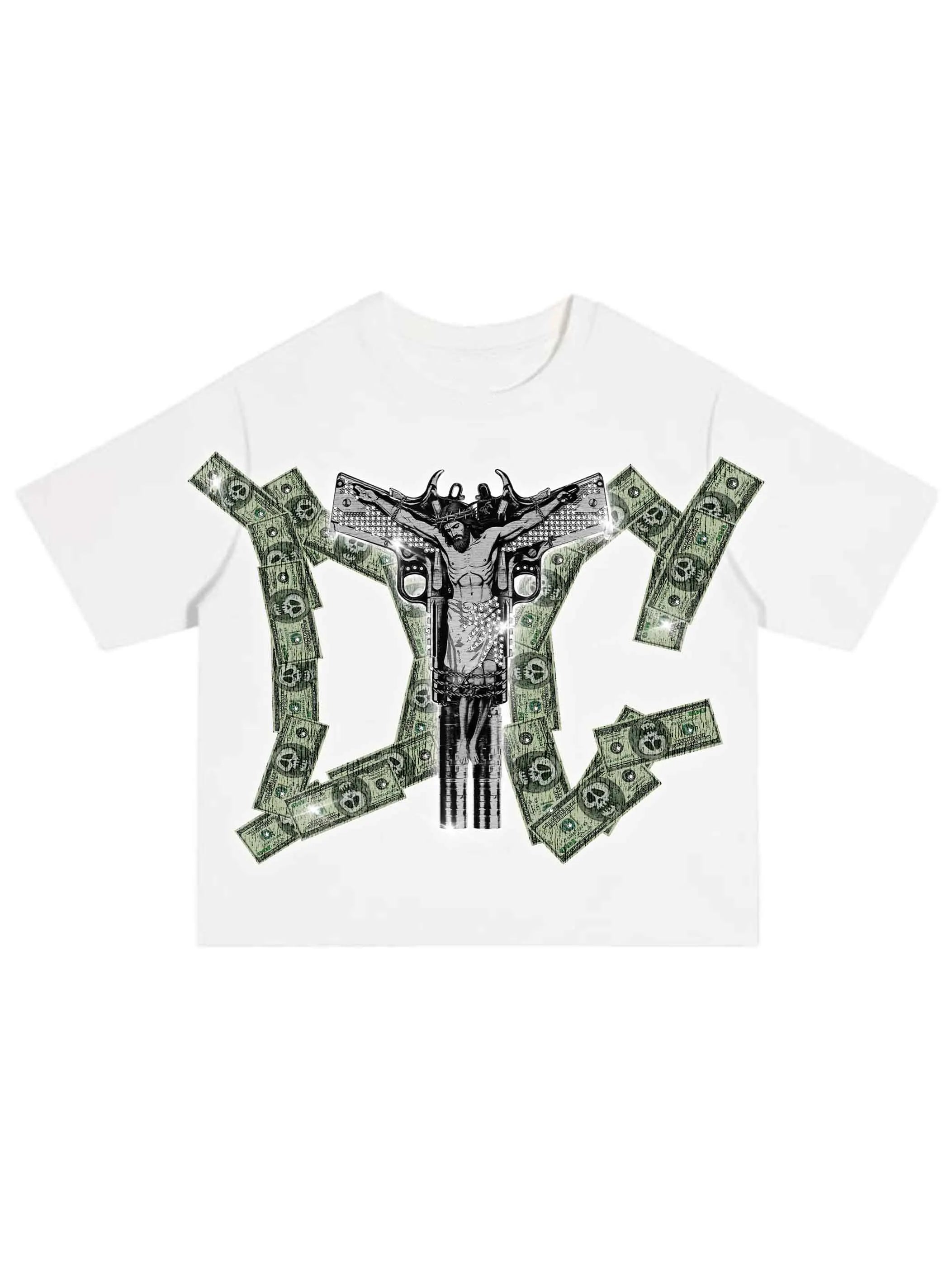 Bling Gun Jesus Sorona Boxy Tee-583