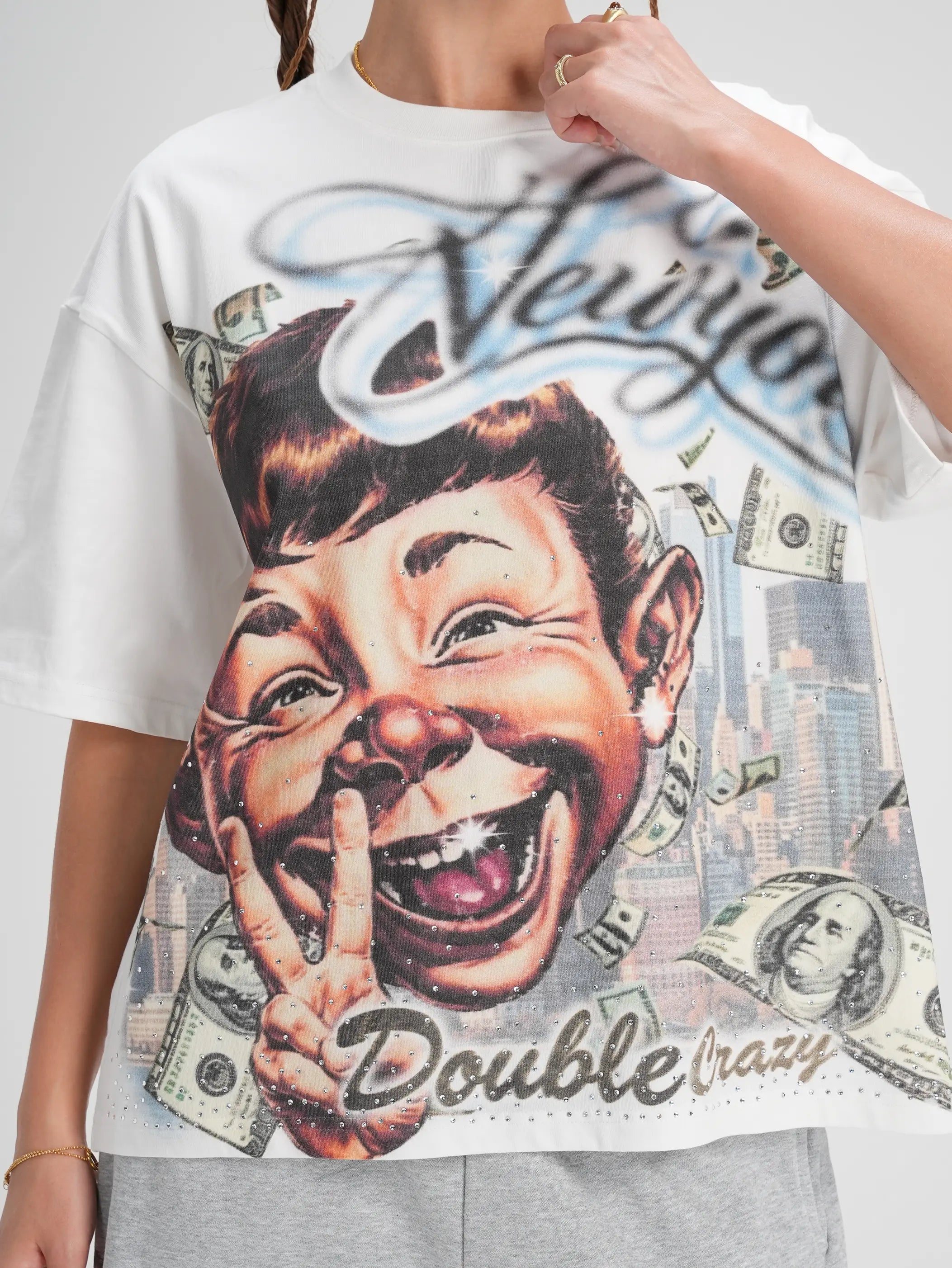 Iced Out Money Parody Boxy Tee-584