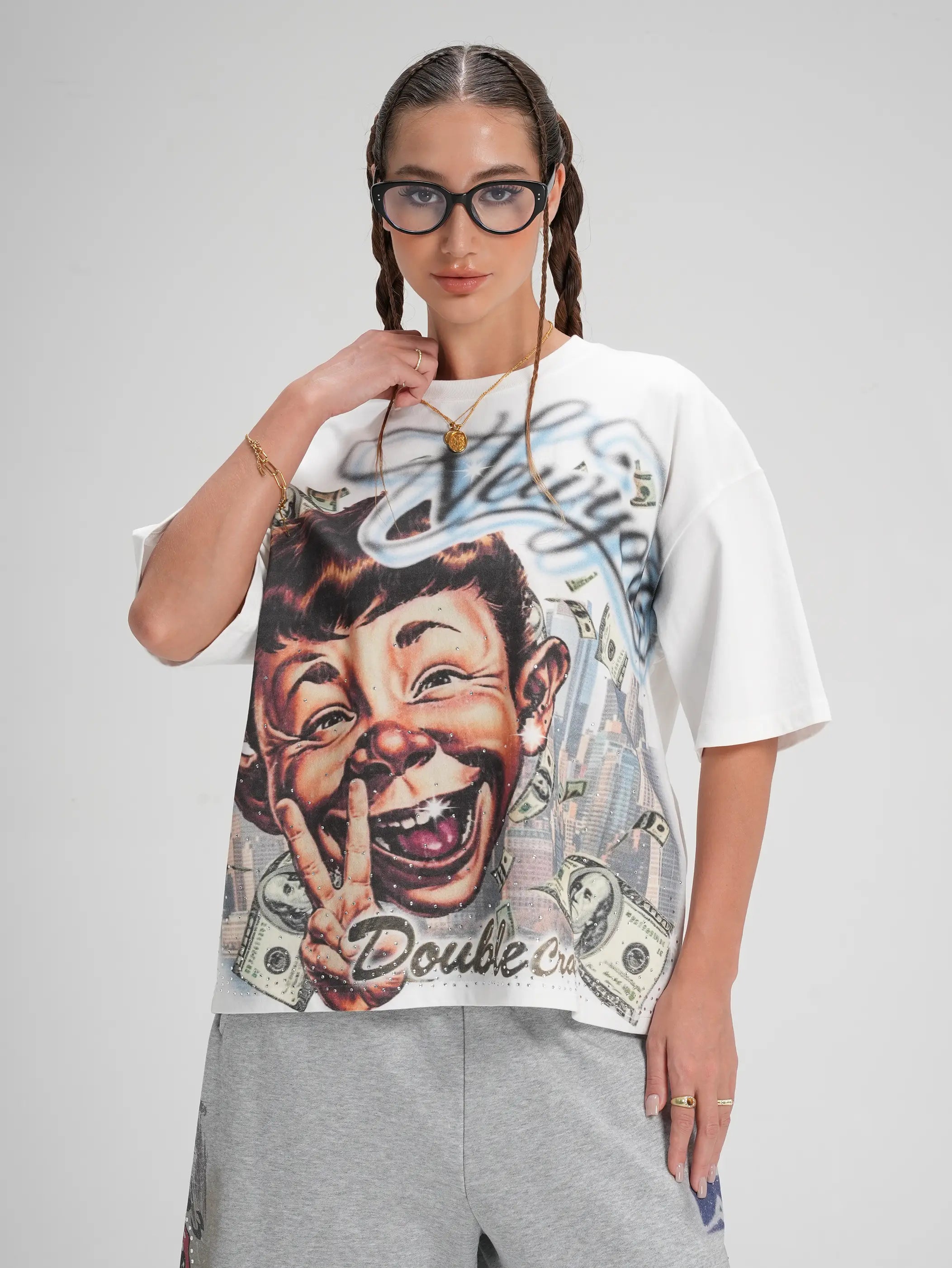 Iced Out Money Parody Boxy Tee-584