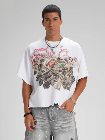 Rhinestone Jesus Cash Boxy Tee-587