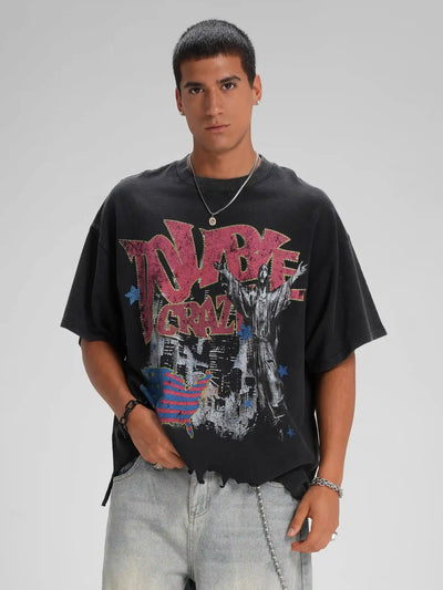 Distressed US Map Rockstar Tee-589