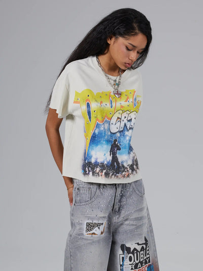 Distressed Rockstar Faded Tee-617