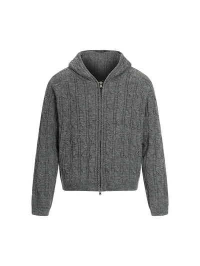 Pure Texture Knit Hoodie-S1167