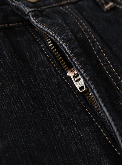 Curved-Leg Faded Flare Jeans-S1197