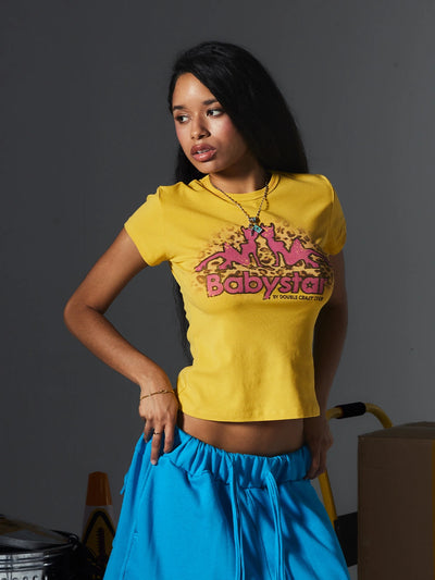 T-shirt court léopard motif fille diabolique bébé-651