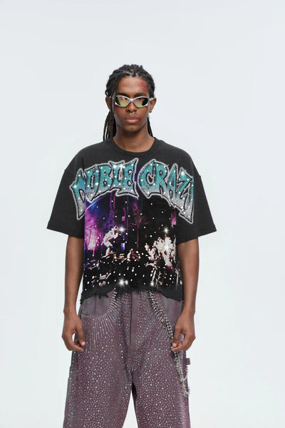 Sparkle Crowd Torn Hem Tee-616