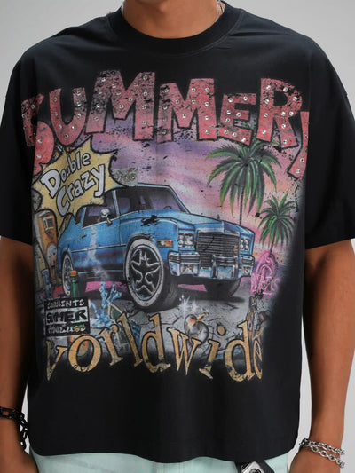 90s Lowrider Car Sorona Boxy Tee-601
