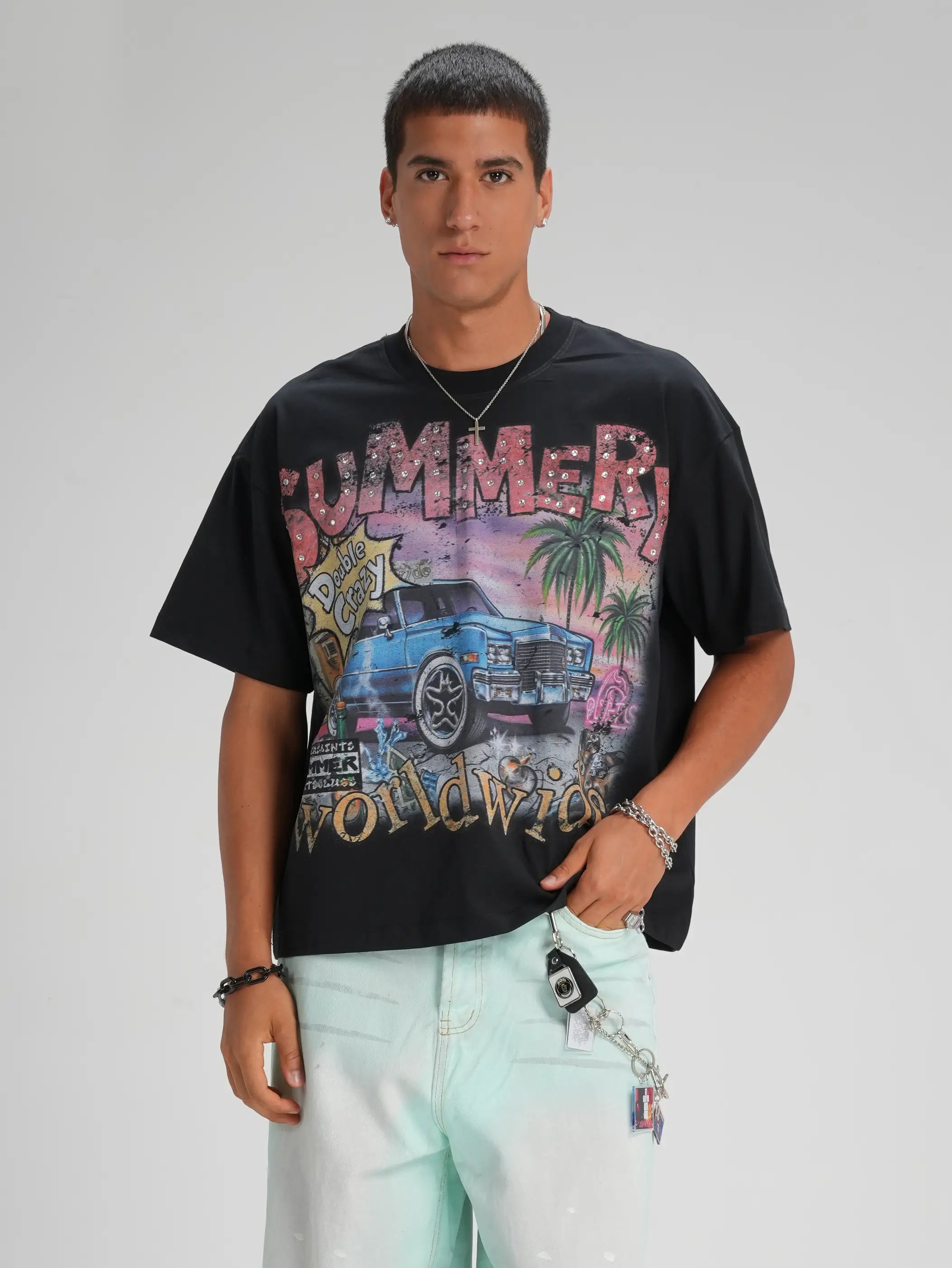 90s Lowrider Car Sorona Boxy Tee-601