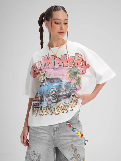 90s Lowrider Car Sorona Boxy Tee-601