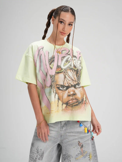 Camiseta Boxy para Niño Rockstar Braids-602