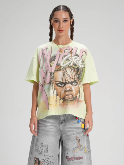 Camiseta Boxy para Niño Rockstar Braids-602