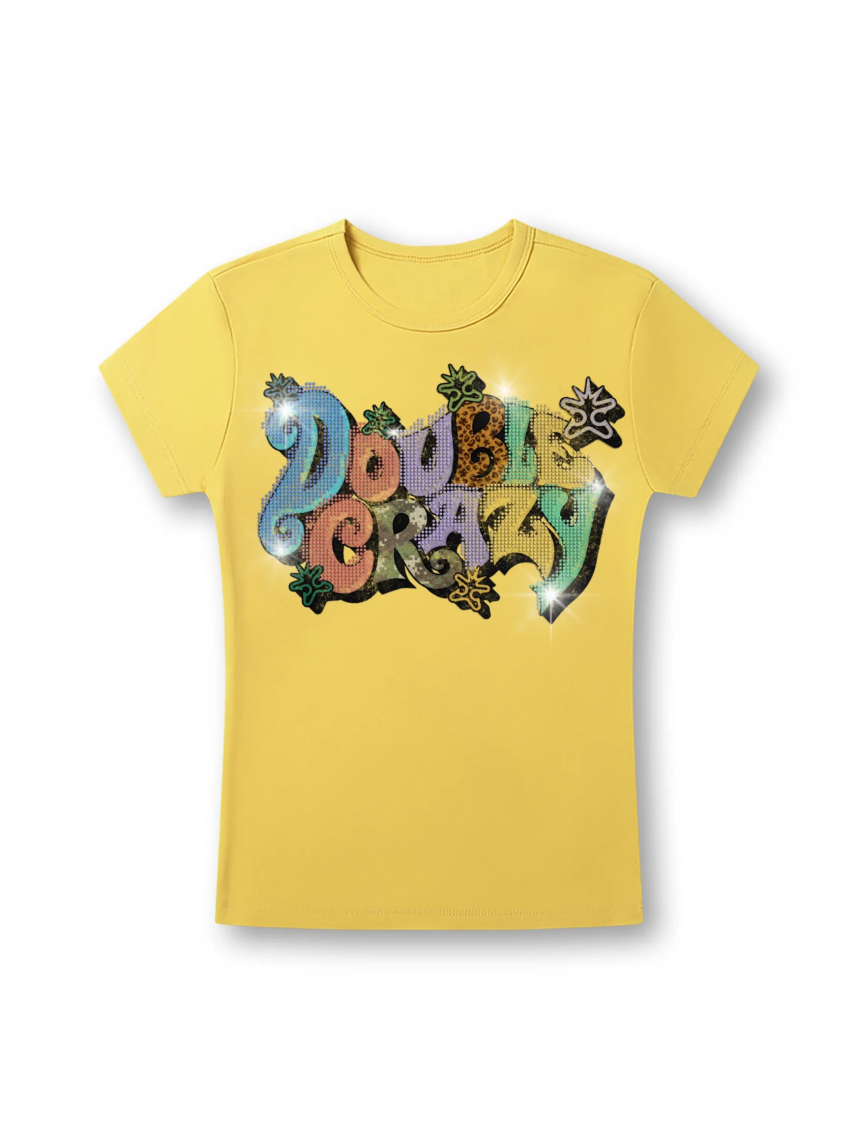 Iced Out Bubble Text Baby Tee-604