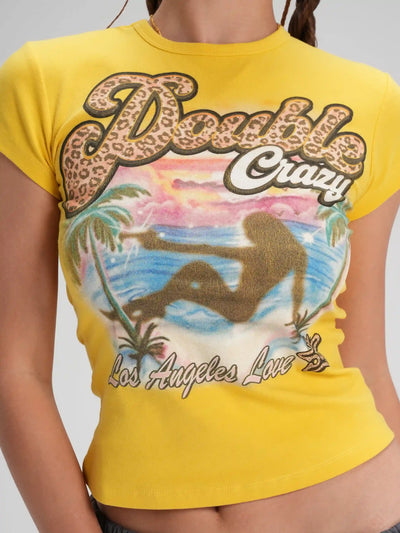 Leopard Gun Girl Baby Tee-608