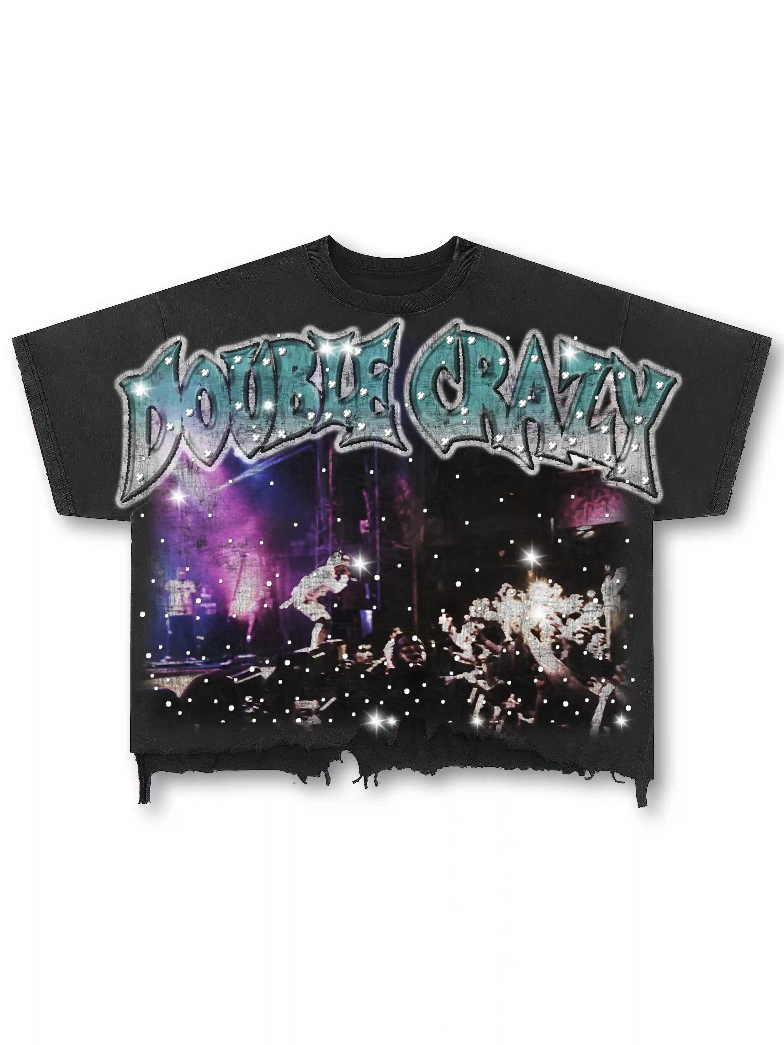 Sparkle Crowd Torn Hem Tee-616