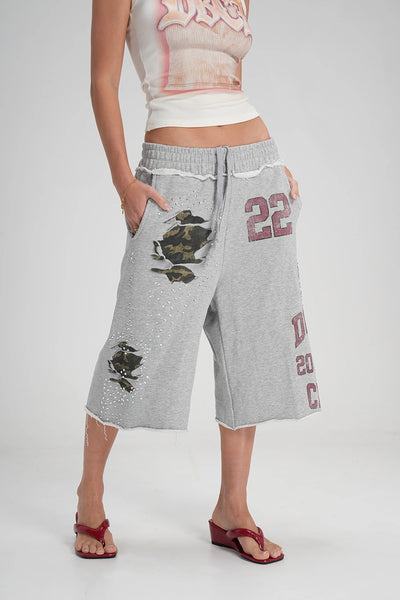 Varsity Camo Sweat Shorts-662