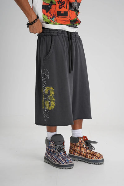 Shorts à ourlet brut Sparkle Script-630