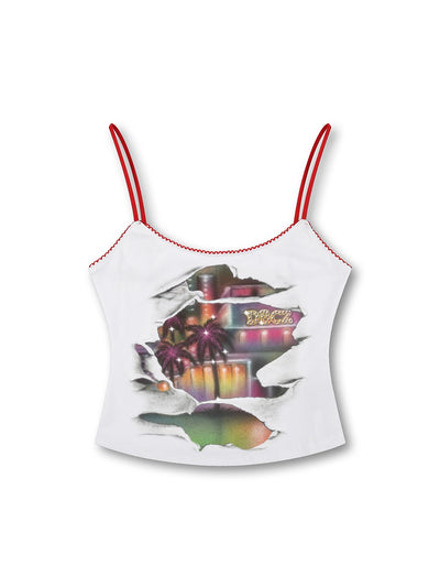Distressed Miami Palm Cami-639