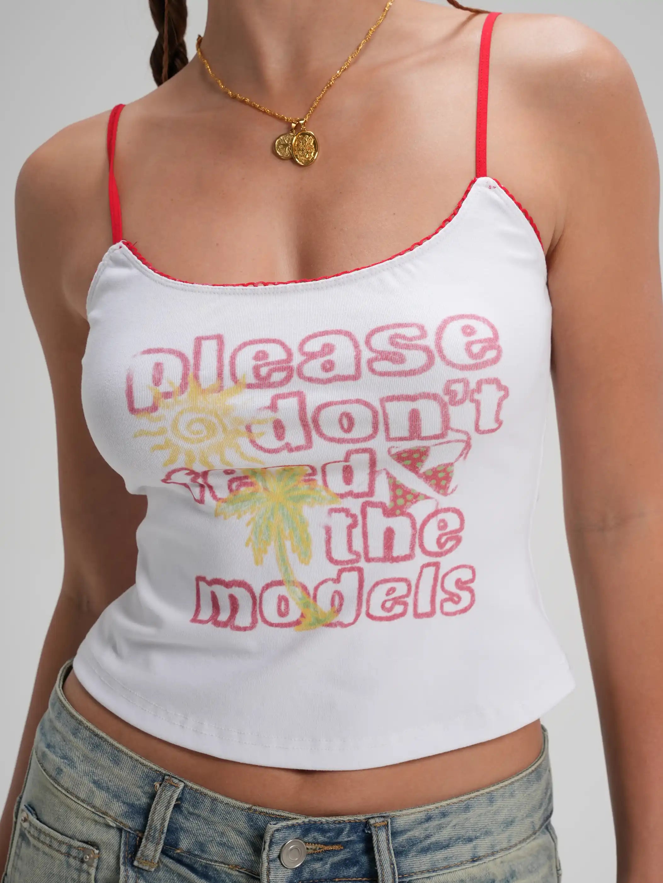 Vintage Funny Text Slim Cami-642