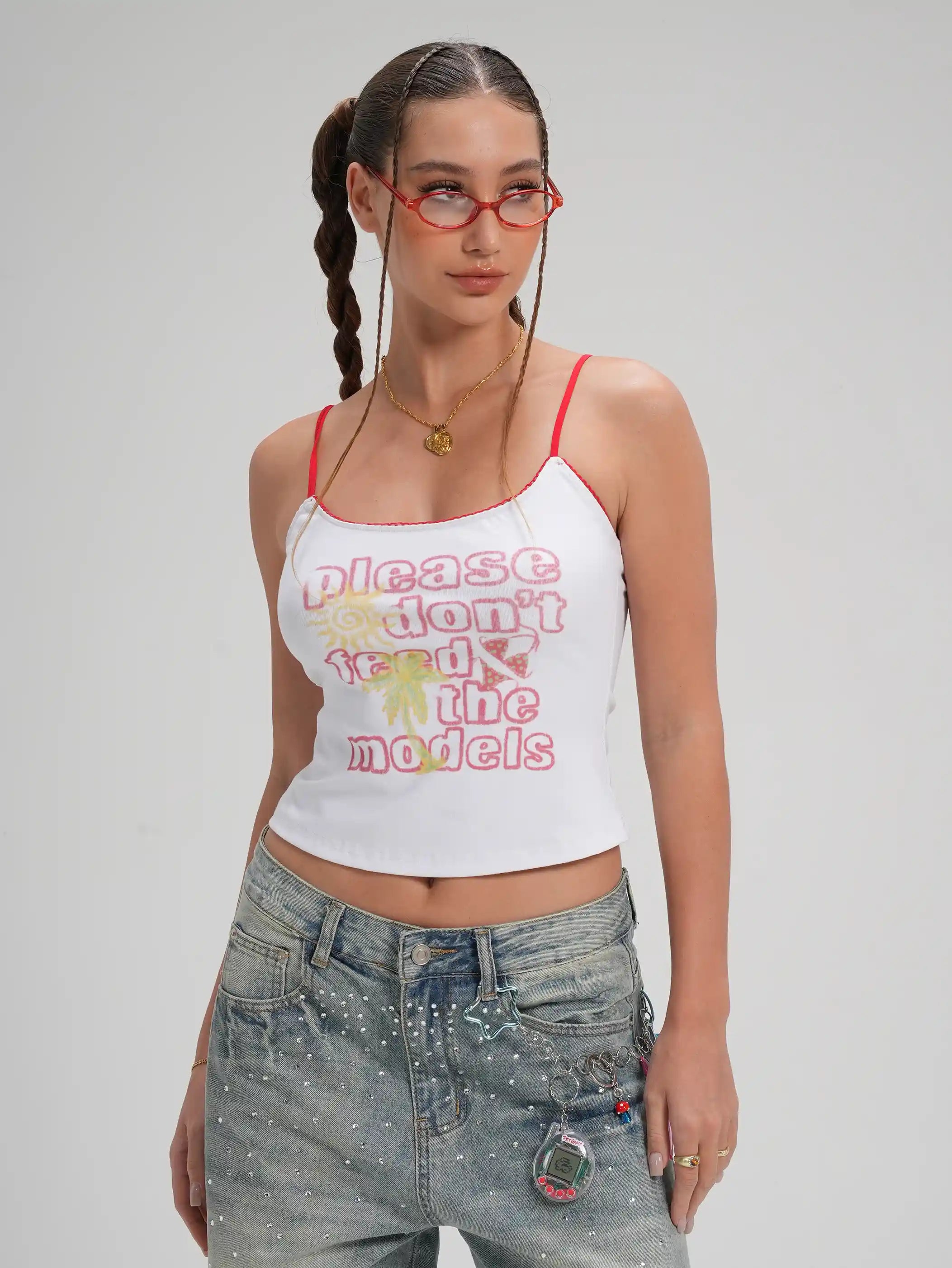 Vintage Funny Text Slim Cami-642