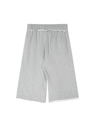 Rhinestone Flame Sweat Shorts-645