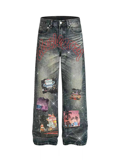 90s Neon City Wide Denim-648