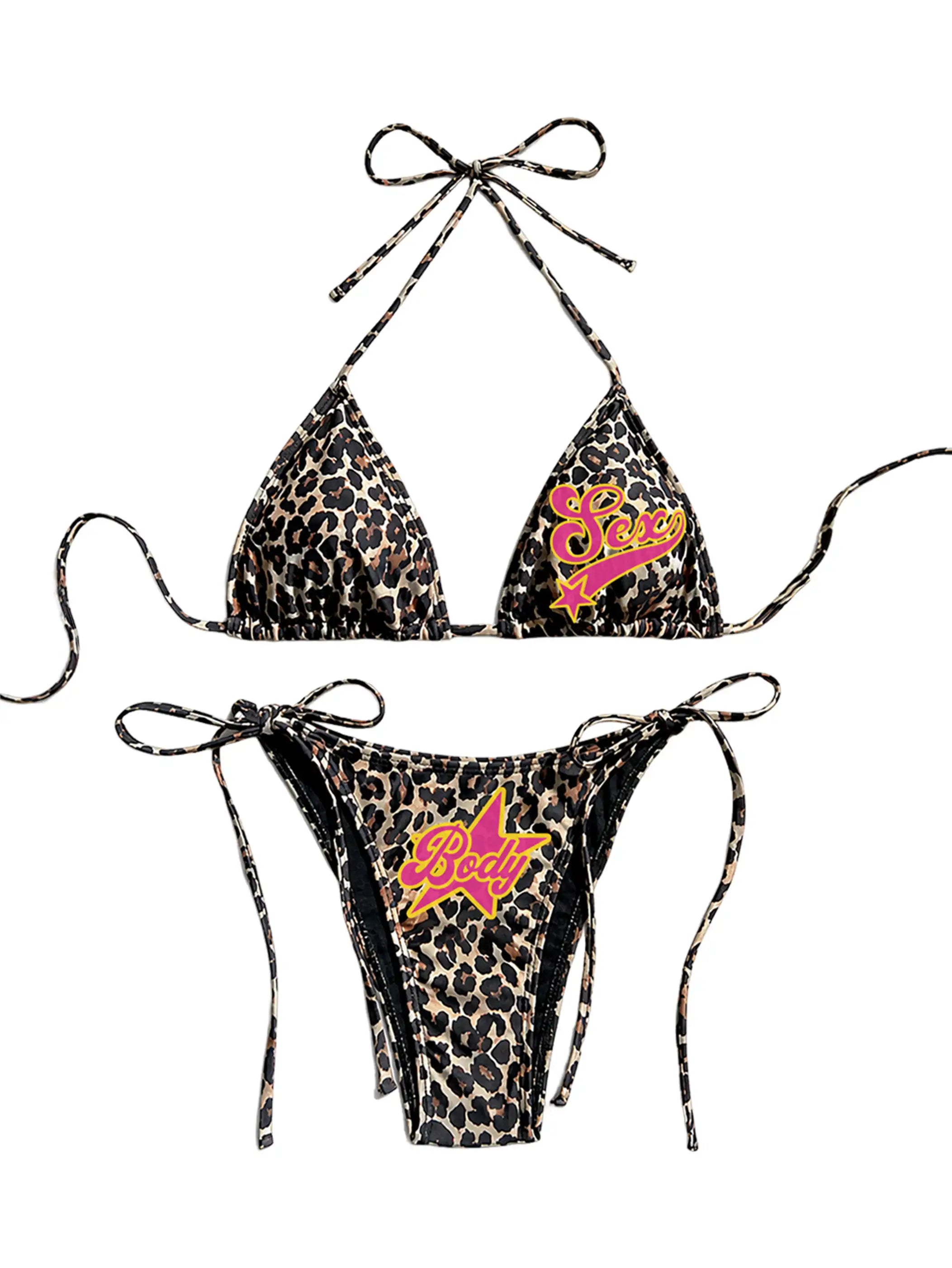 Leopard Sex Star Bikini Set-652