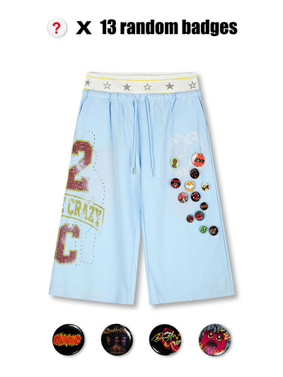 Pantalones cortos de capas con estrellas descoloridas-663