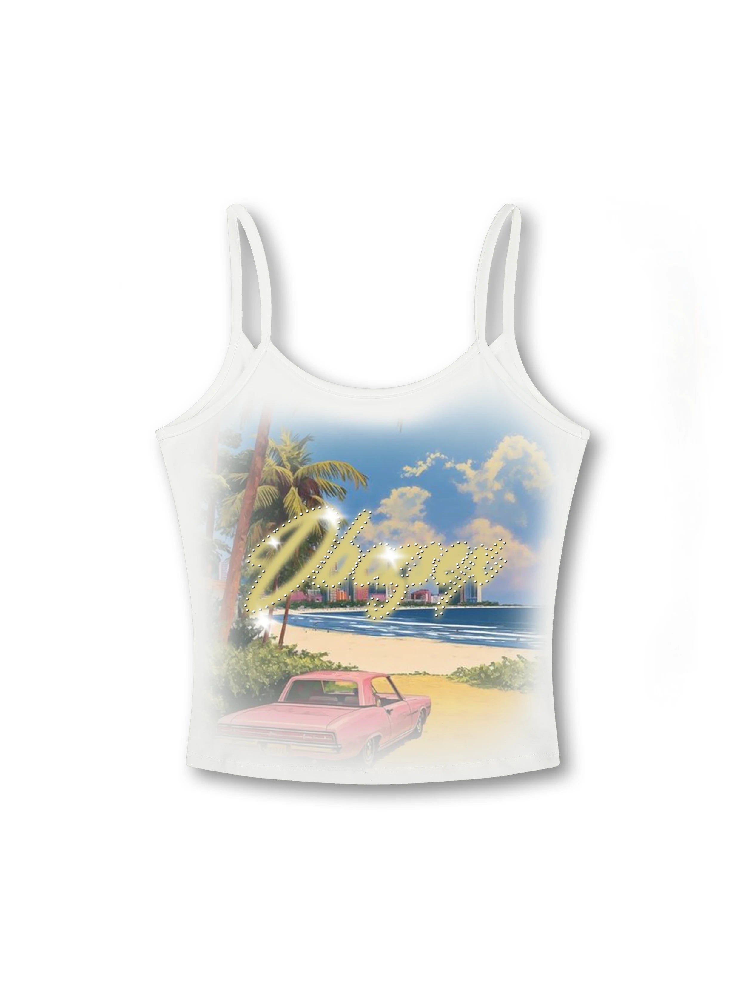 Bling Beach Pink Car Cami-665