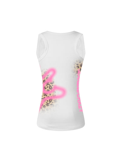 Vintage Pink Spray Ribbed Tank-676