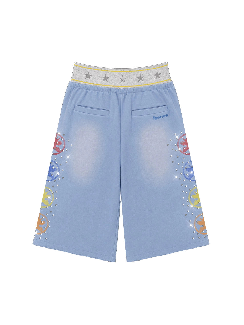 Faded Iced Out Layered Jorts-679
