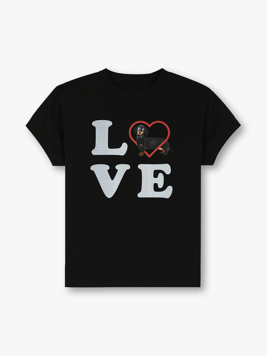 Love Letter Puppy T Shirt Cute Dachshund Dog Graphic Casual Tee-S1011