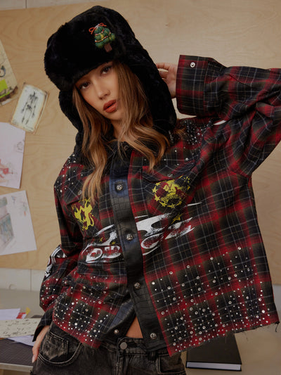 Fire Check Bling shirt-375