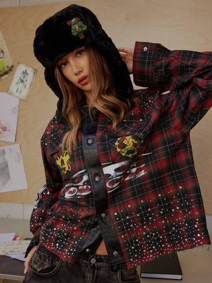 Fire Check Bling shirt-375