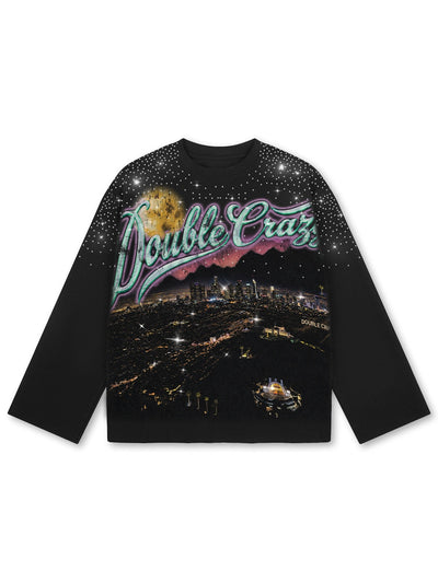 Bling Moon City Distressed L/S-686