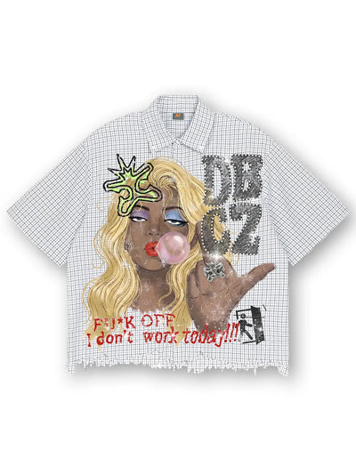 Bling Anti Work Fringed Shirt-687
