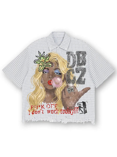 Bling Anti Work Fringed Shirt-687