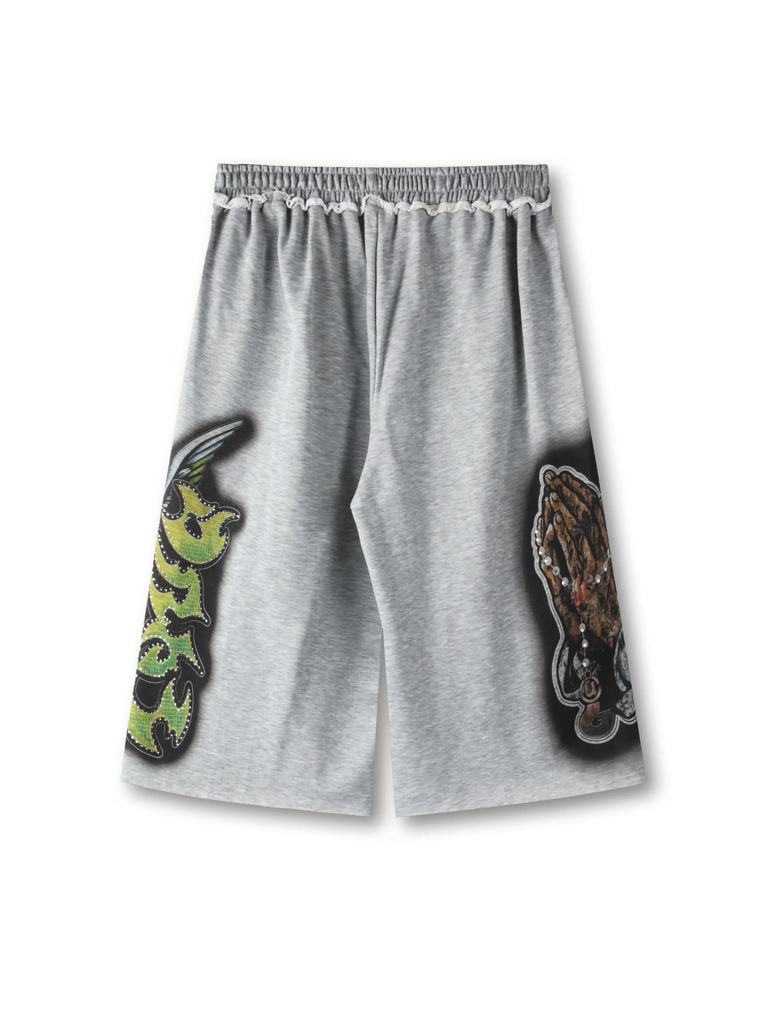 Pantalones cortos de chándal Bling Praying Hands-581