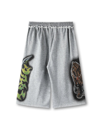 Pantalones cortos de chándal Bling Praying Hands-581