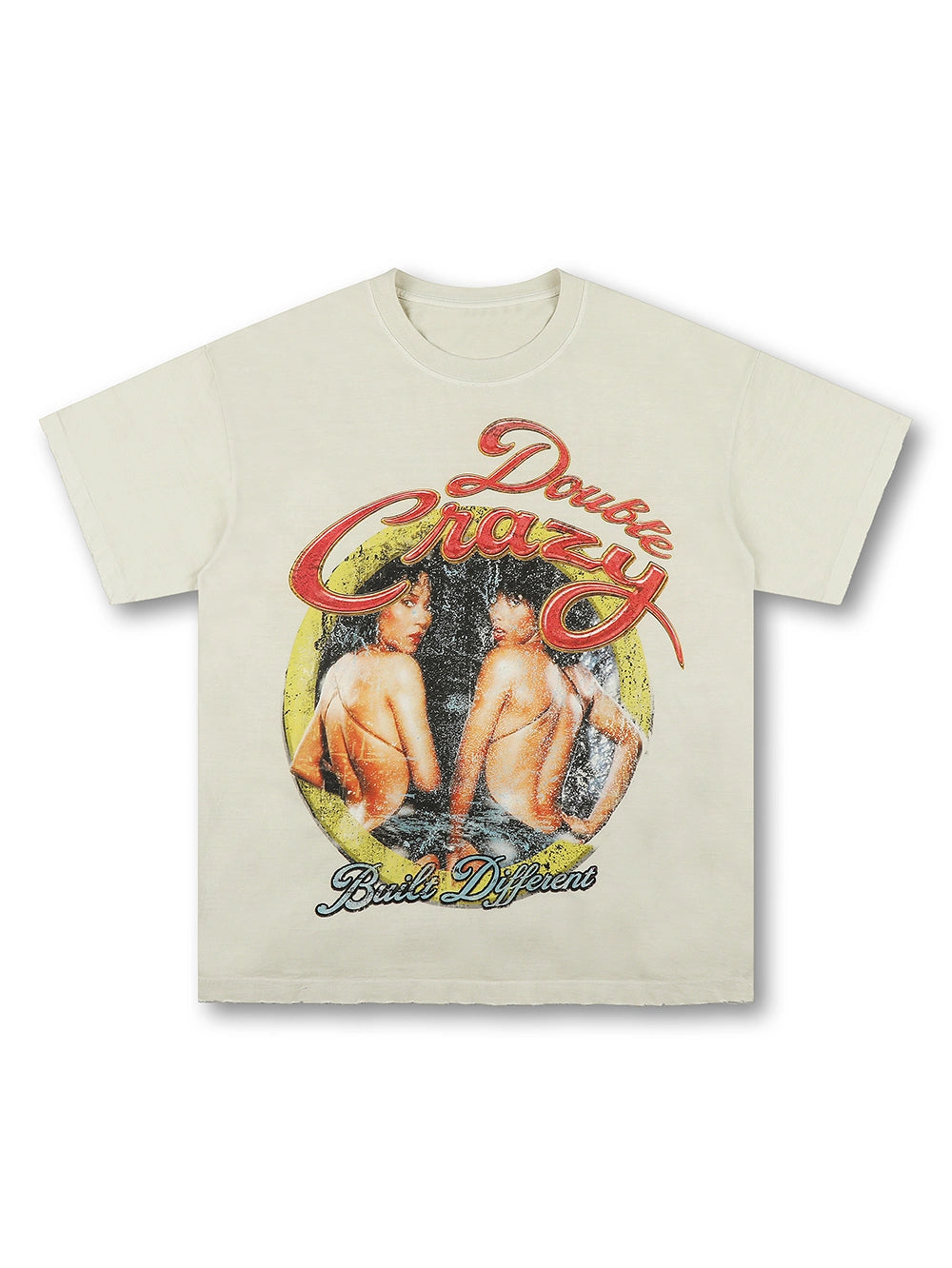 Camiseta holgada con póster de R&B desgastado de los 90-619