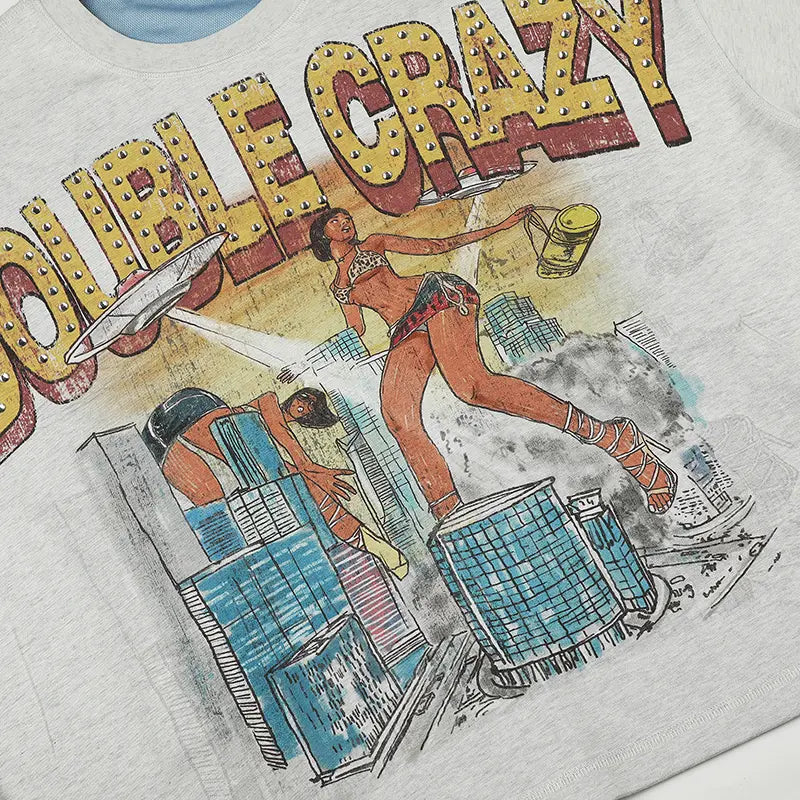 90s Bling Sci-fi Hand-drawn Tee-534