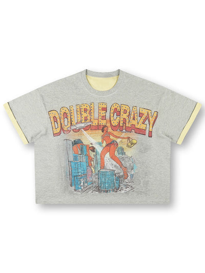 Camiseta de ciencia ficción dibujada a mano estilo Bling de los 90-534