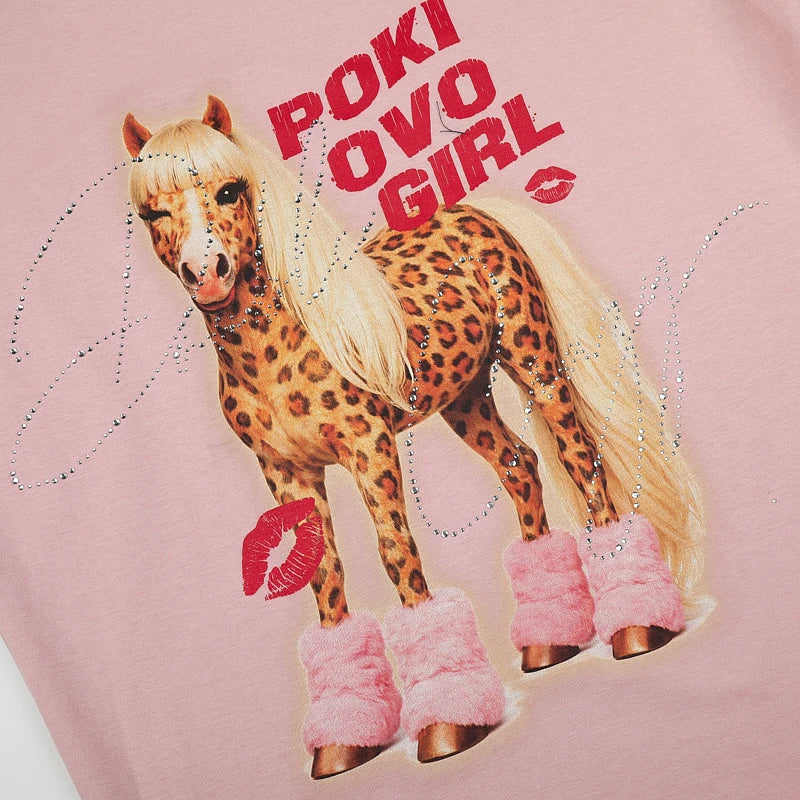 Iced Out Pink Boot Pony Top-756