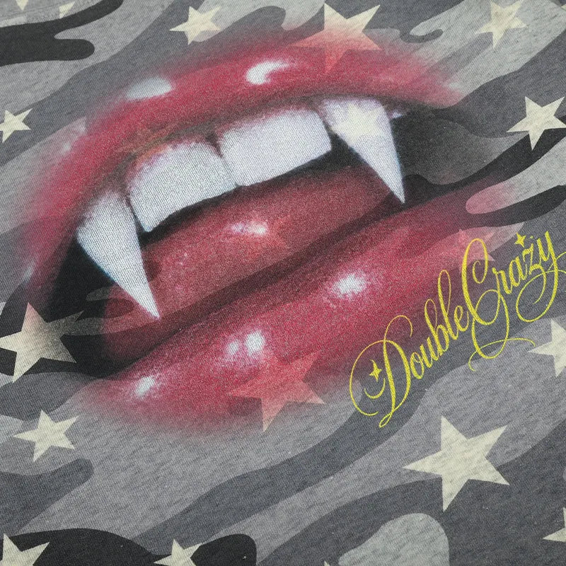 Camo Vampire Fangs L/S Top-725