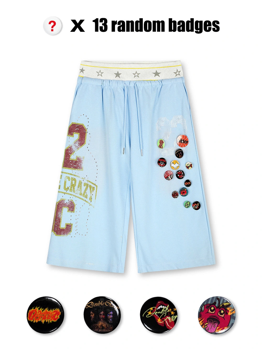 Pantalones cortos de capas con estrellas descoloridas-663