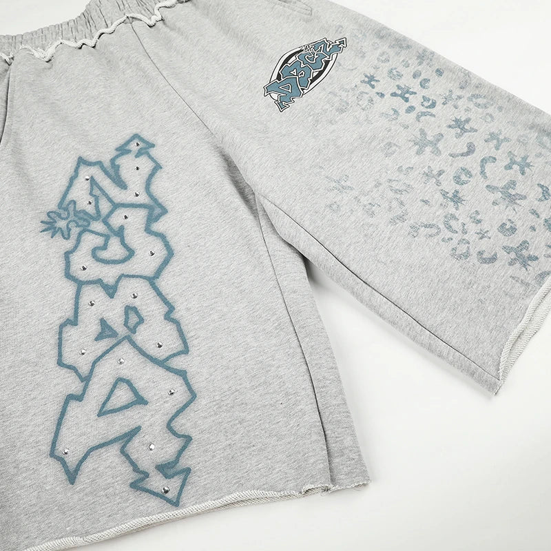Short baggy graffiti strass-622