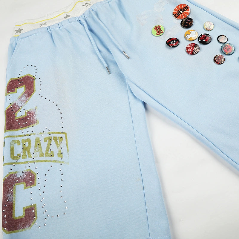Pantalones cortos de capas con estrellas descoloridas-663