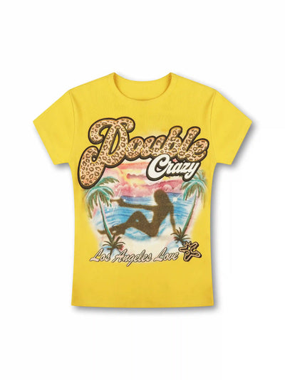 Leopard Gun Girl Baby Tee-608