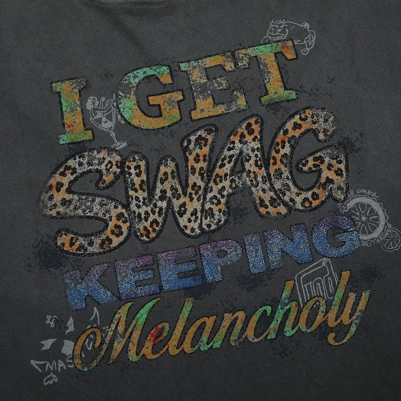 Faded Melancholy Quote Boxy L/S -737