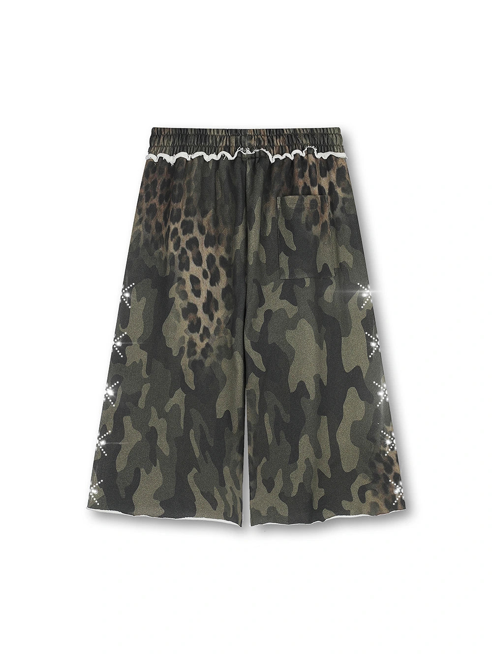 Rhinestone Leopard Camo Shorts-739